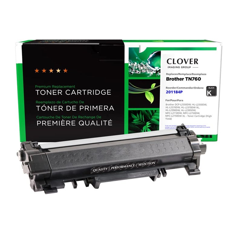 Clover Remanufactured Toner Cartridge Replacement for Brother TN760 | Black | High Yield, 3000 - Image 1